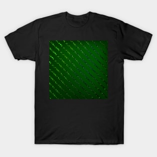 Elegant Sequin Stripe on dark green background T-Shirt